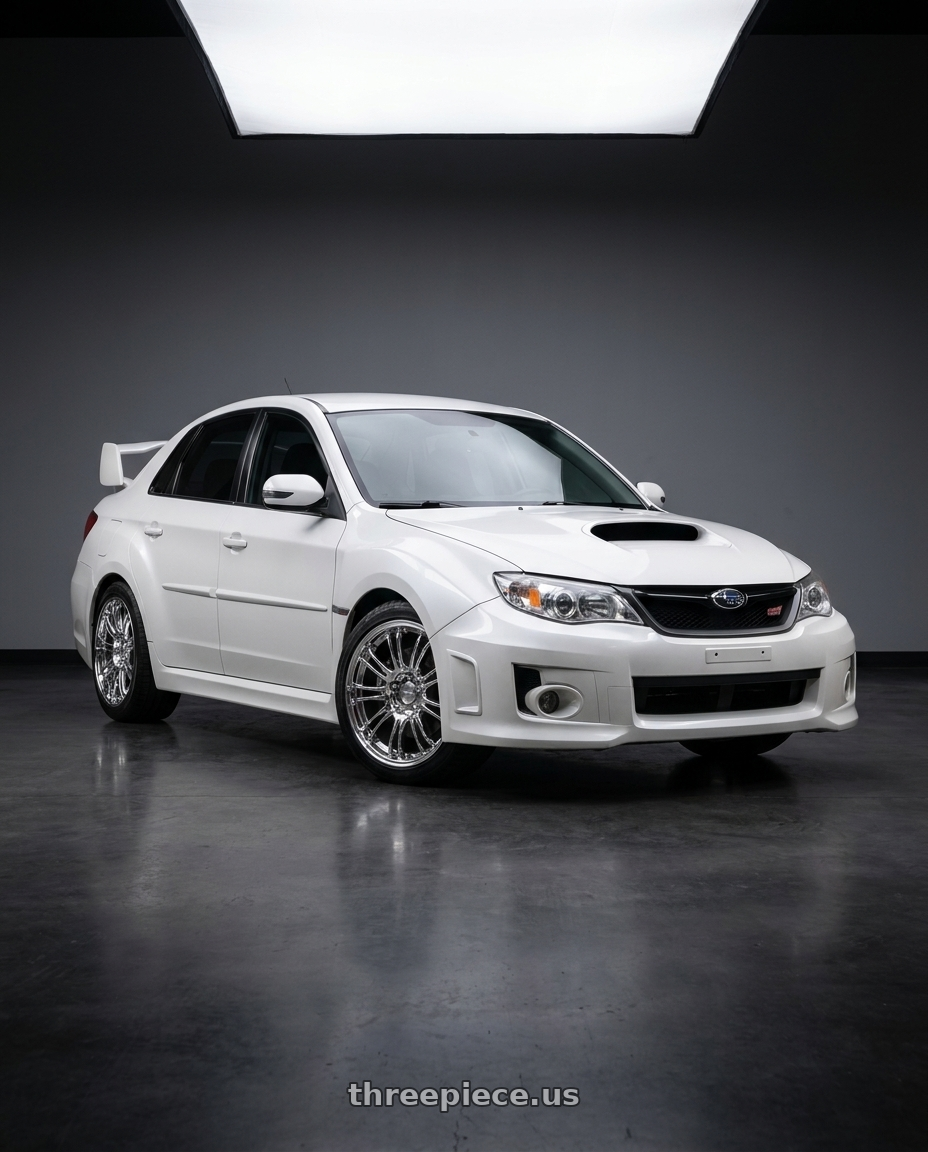 2013 subaru wrx sti with KATANA RACING HR06 5x114.3 18x9.5 +22 Chrome wheels
