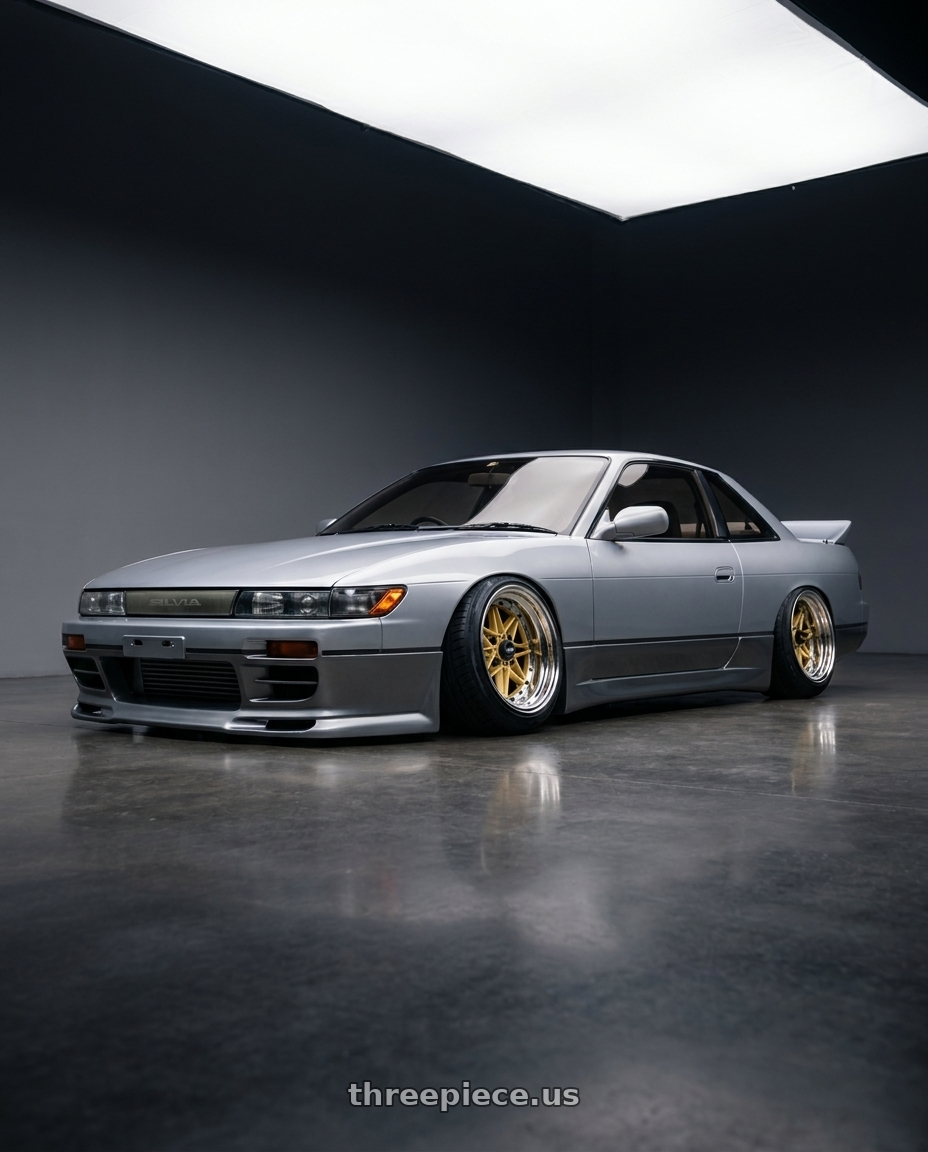 1992 Nissan Silvia  with WORK Equip 03 4x100 15x12 -3 GOLD wheels
