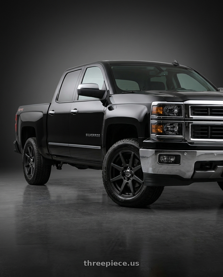 2016 chevy silverado 1500 with Raceline 131B Evo Black 5X112/5X120 17x7.5 20 Satin Black wheels