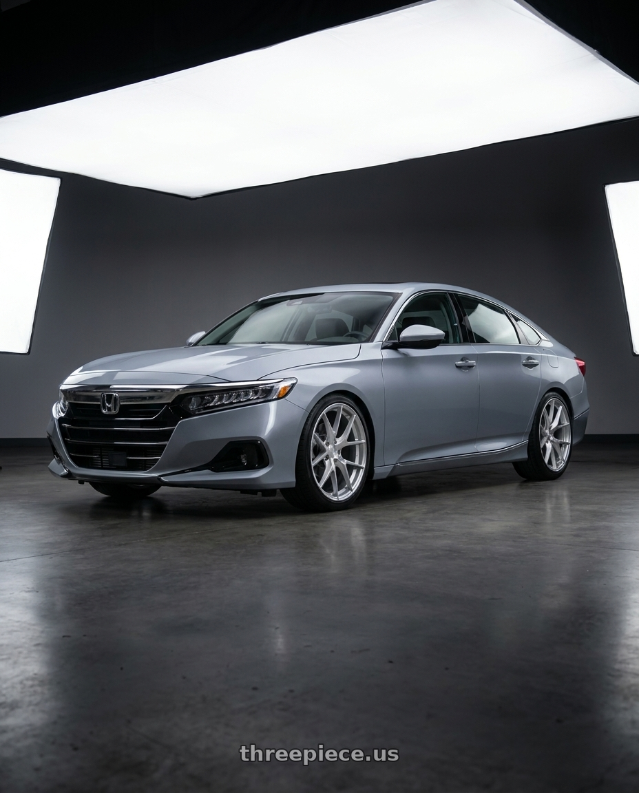 2021 Honda Accord EX-L with Aodhan AFF7 5x114.3 20x9+30 Gloss Silver Machined Face wheels