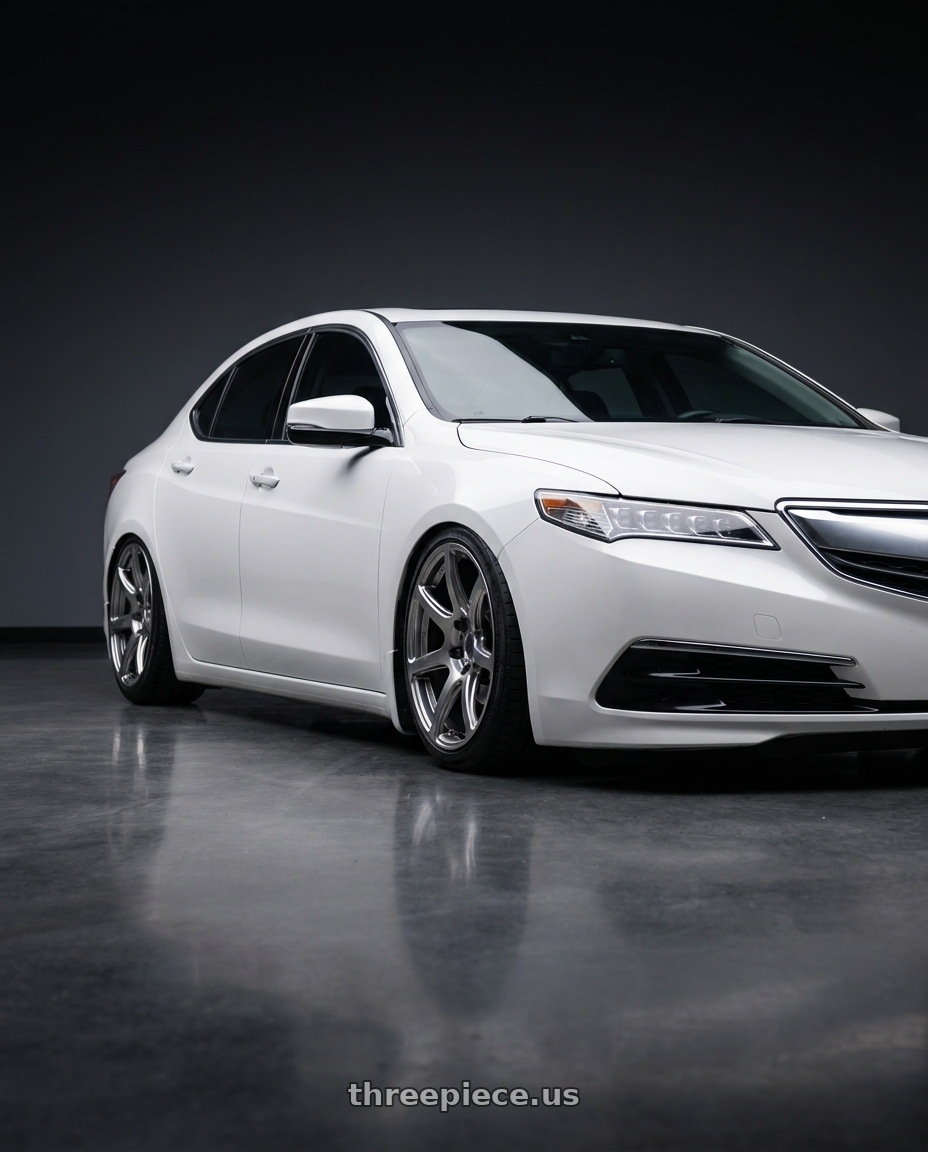 2015 Acura TLx base 2 with Work Emotion T7r 5x114.3 18x7.5 +43 Gt Silver wheels