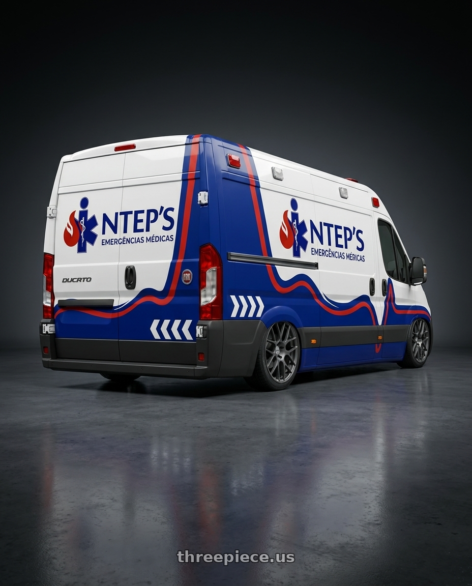 FIAT DUCATO 2016  with TSW NURBURGRING 5X114.3 17X7.5 +45 MATTE GUNMETAL wheels rear three quarter view square tires