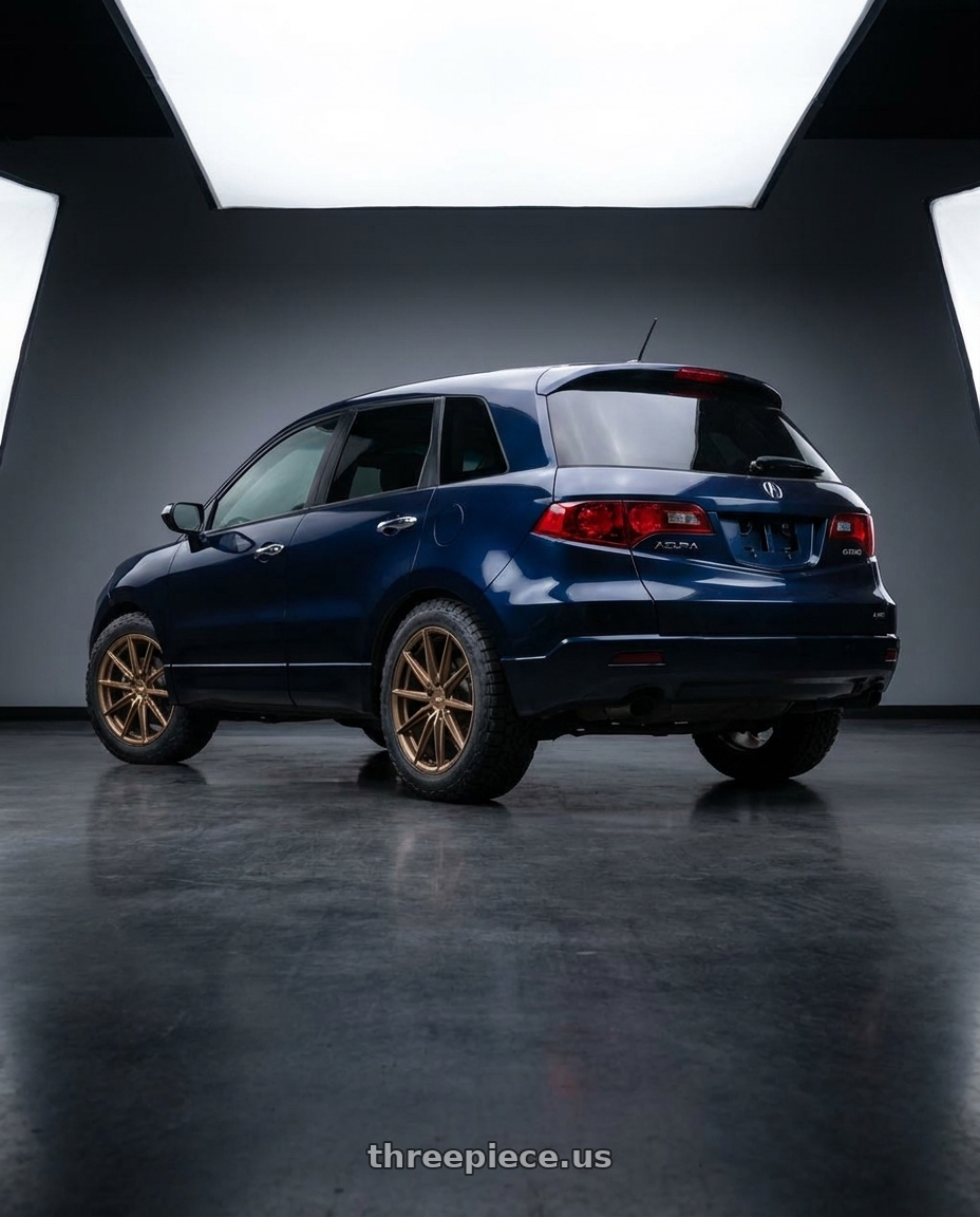 2008 Acura RDX with MRR GF26 5x114.3 20x9 +20 Bronze wheels rear three quarter view meaty tires