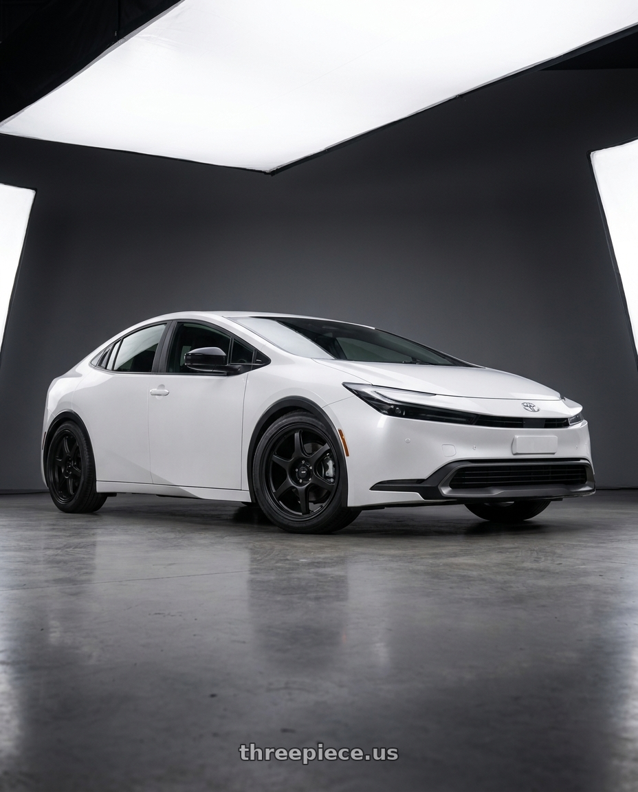 2024 Toyota Prius with Konig Hexaform 5x114.3 17x8+38 Matte Black wheels