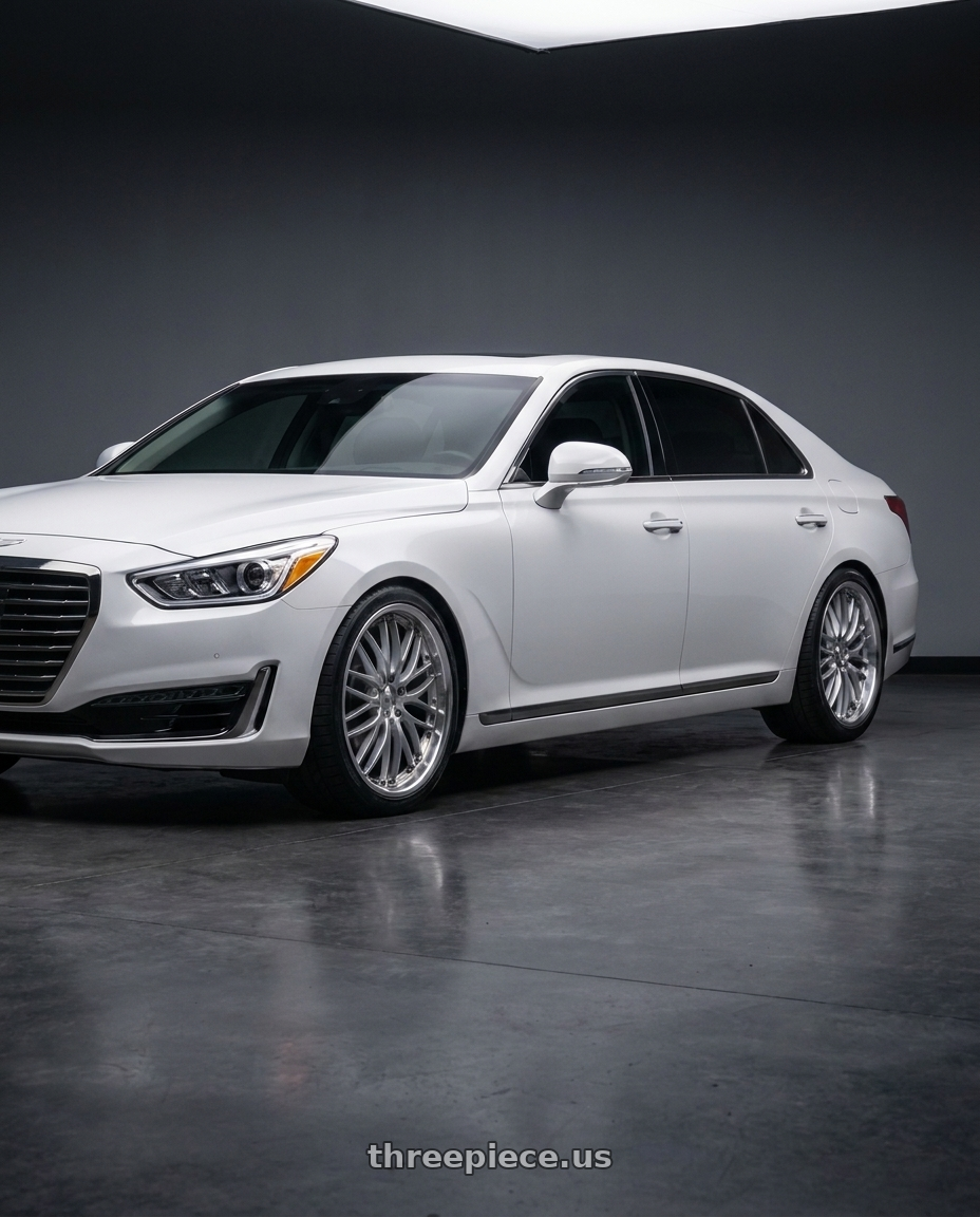 2018 genesis g90 ultimate with BBS LM 5x112 20x10 +22 Navy Blue / Diamond Cut Lip wheels