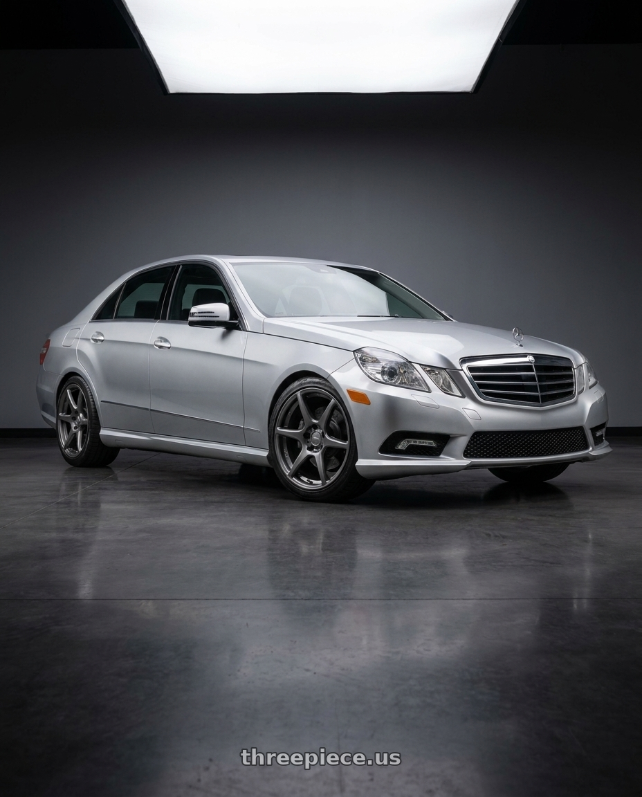 2010 Benz E550 with Kansei K11G Tandem 5X100 18x9 12 Gunmetal wheels
