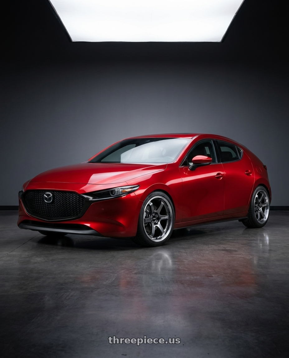 2025 Mazda 3 with Advan Racing GT BEYOND 5x112 19x8.5 +45 MACHINING & HYPER PLATINUM BLACK wheels
