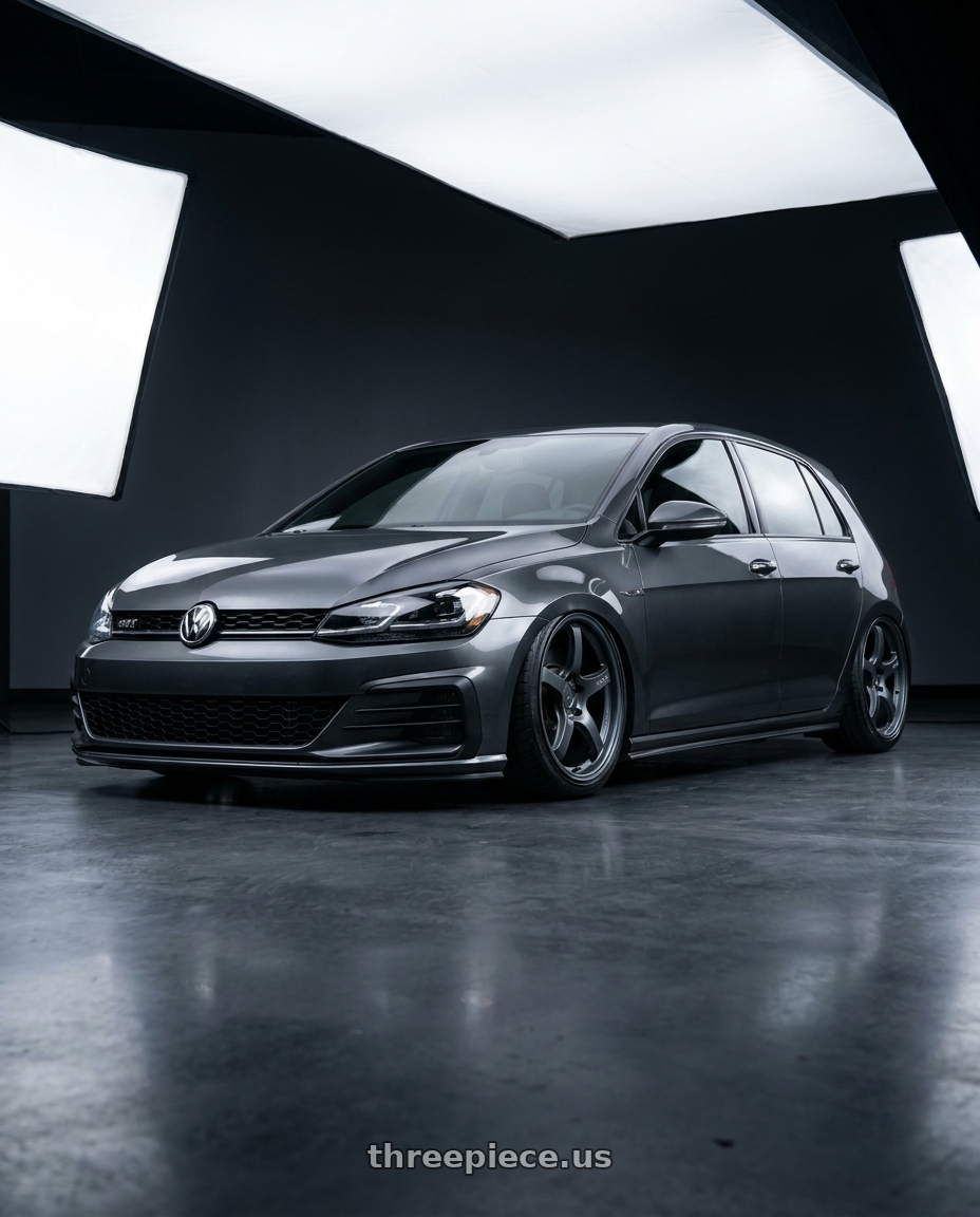 2019 Volkswagen GTI MK7 with Gram Lights 57CR 5x112 19x10.5+22 Gunblue II wheels