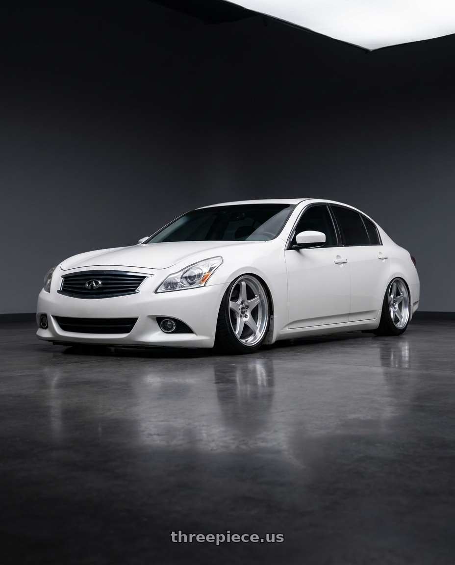 2012 Infiniti G37 with ESR Wheels APEX SERIES AP5 5x114.3 19x11 +22 Hyper Silver wheels