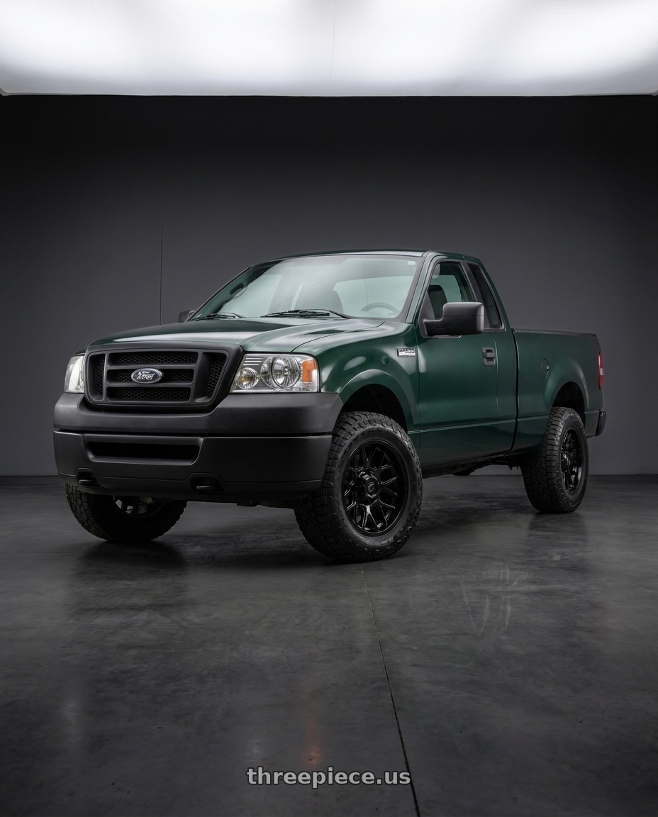 2008 F150 Xl Forest Green with Gear Off Road 771B 5x114.3/5x127 20x9 +18 Gloss Black wheels