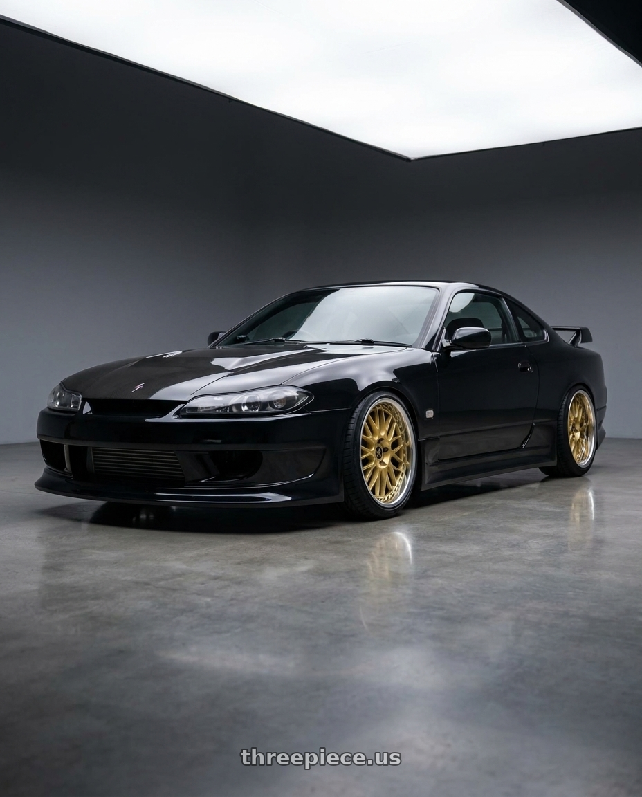 2000 Nissan Silvia S15 with Work Vs-Xx 5x114.3 18x9.5+35 T Disk Gold wheels