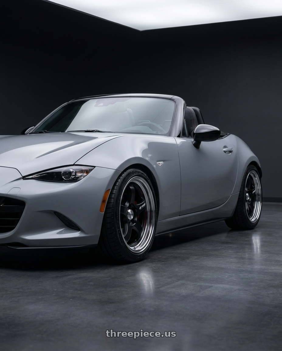 2026 Mazda MX-5 Club with Work Meister S1R 4x100 17x8+38 A Disk Matte Black wheels