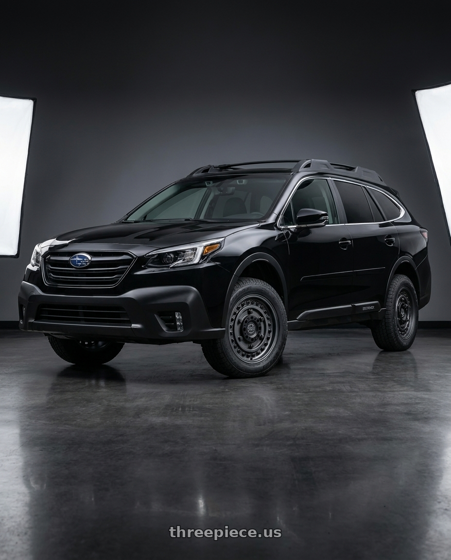 2021 Subaru Outback fitted with Black Rhino ARMORY 5X114.3/5X127 17X8 +30 GUN BLACK $363 wheels