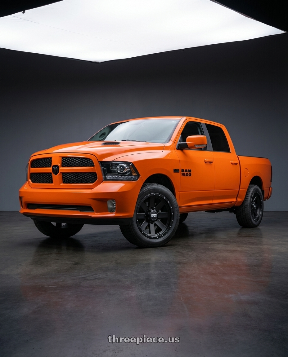 2017 RAM 1500 with Ion Type 134 5x139.7 20x10-19 Matte Black/Black Beadlock wheels