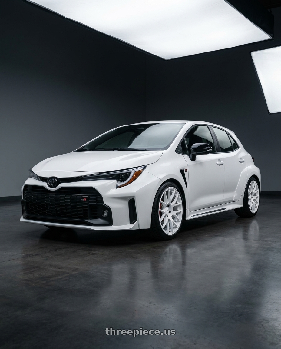 2026 GR Corolla base with Work Emotion m8r 5x114.3 18x8.5 +30 White wheels