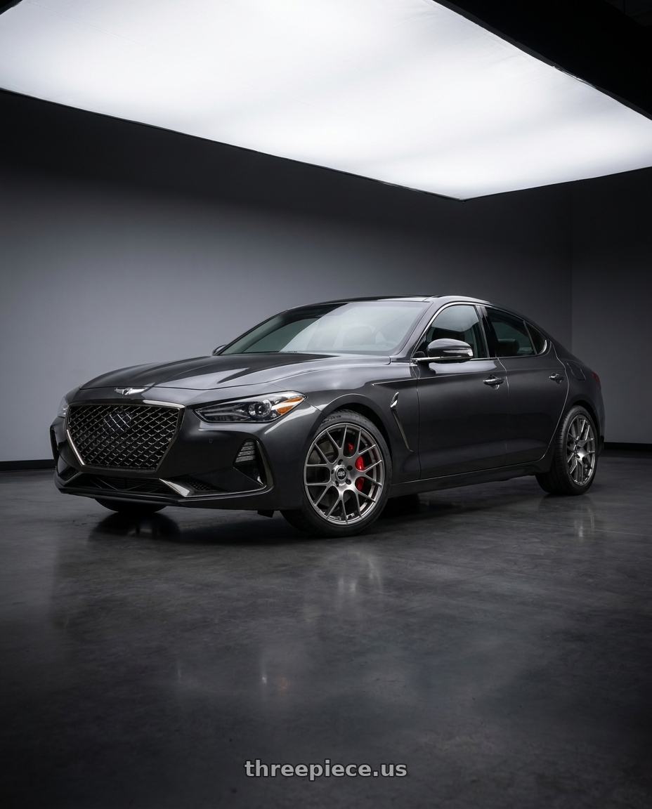 2019 Genesis G70 with Enkei Raijin 5x114.3 18x8+45 Titanium Gray wheels