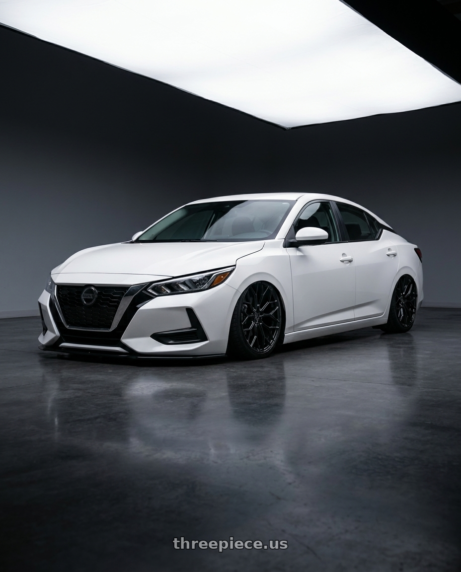 2023 Nissan sentra with DOLCE PERFORMANCE PISTA 5x112 19x9.5 +40 Gloss Black wheels