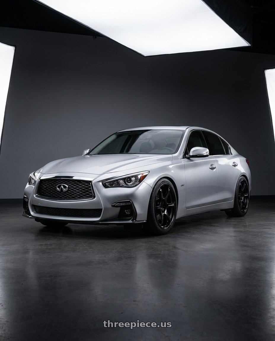 2021 infinity q50 with Advan Racing RG-4 5x112 18x8.5 +45 SEMI GLOSS BLACK wheels