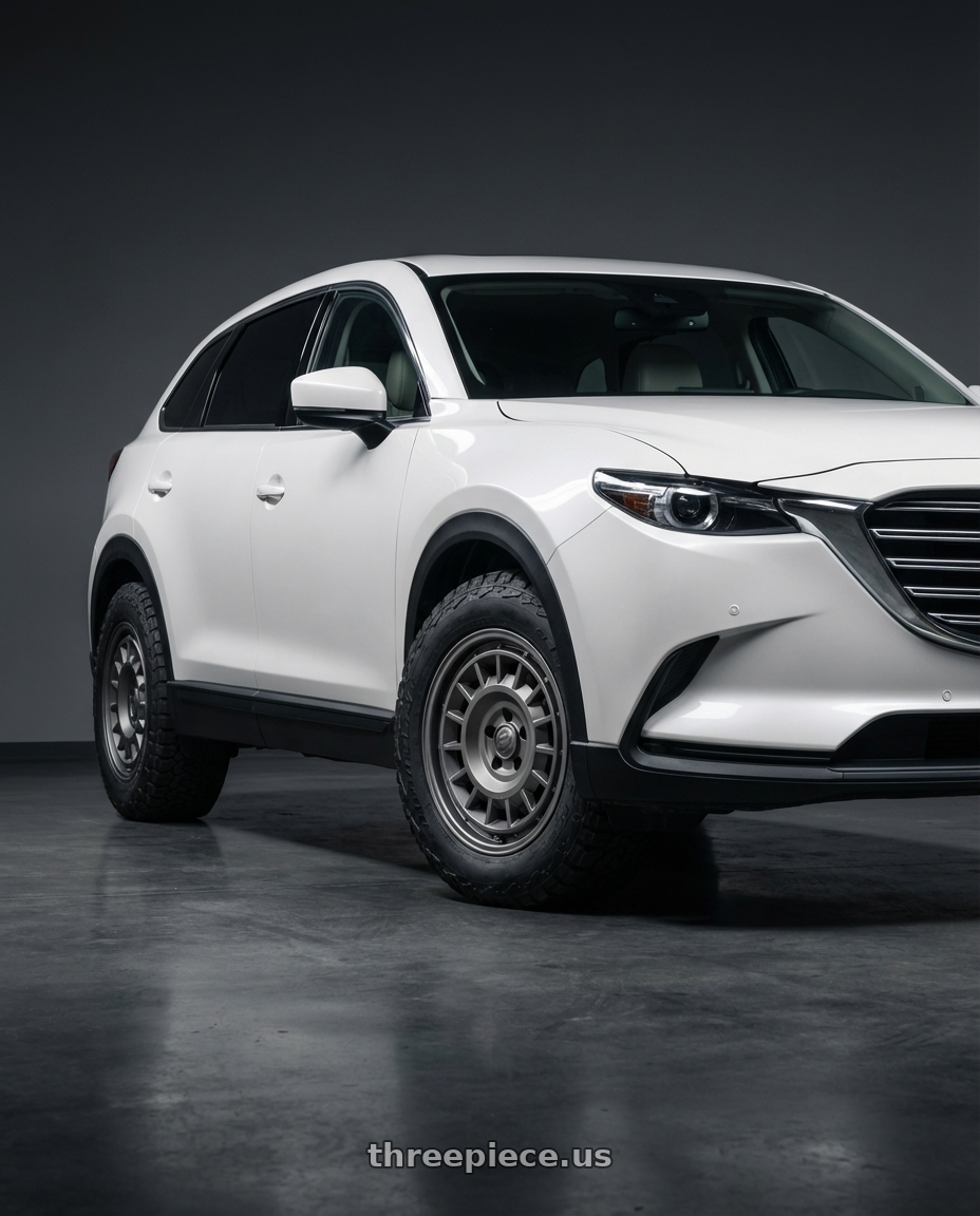 2018 Mazda cx9 grand touring  with fifteen52 ALPEN MX 5x114.3 17x8 +38 FROSTED GRAPHITE (SATIN GREY) wheels