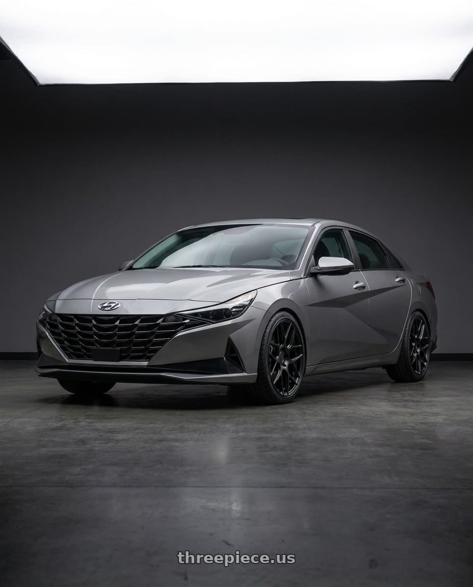2021 Hyundai Elantra Limited with Aodhan AFF2 5x114.3 19x8.5+35 Matte Black wheels