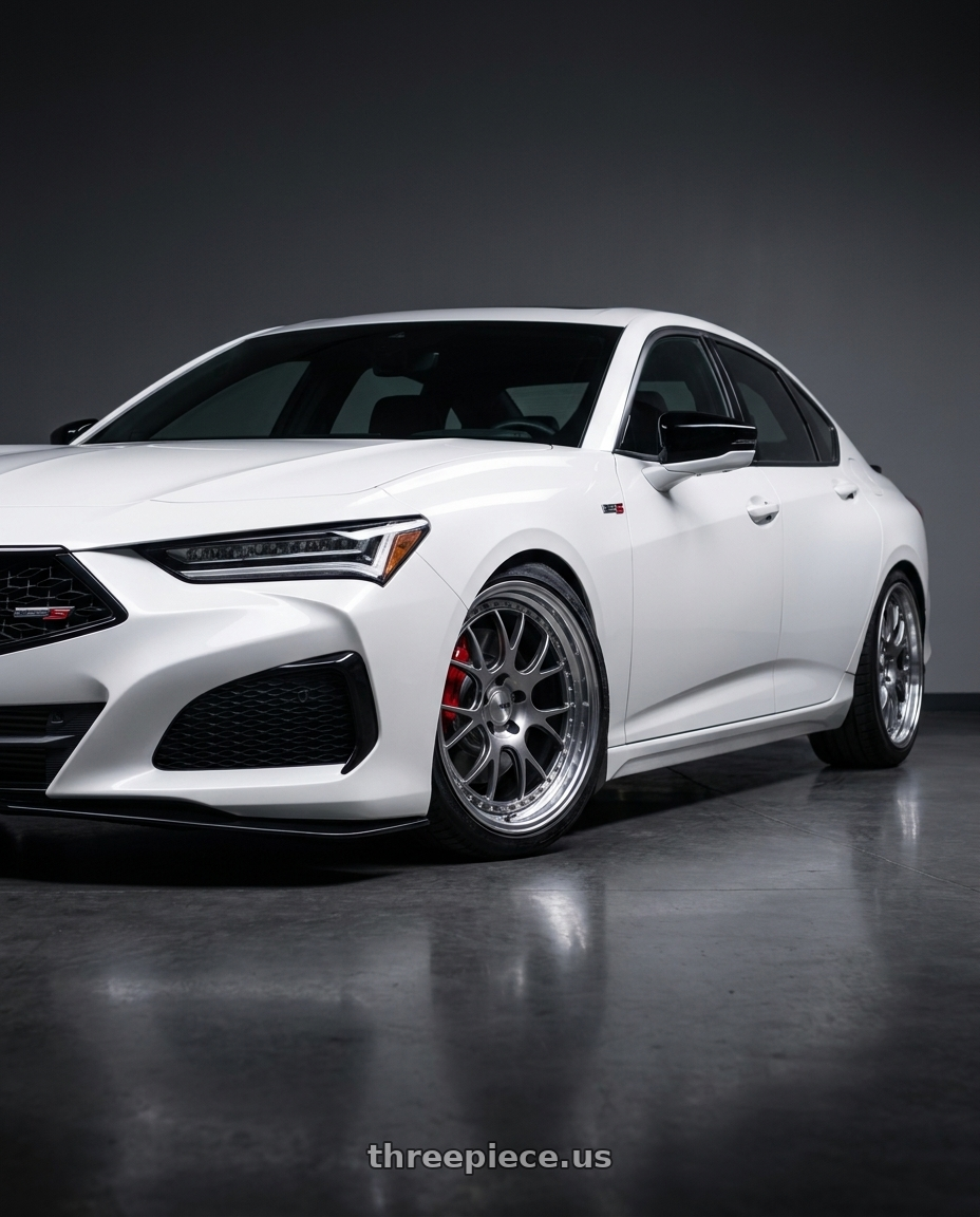 2023 acura tlx type s with SSR Professor MS3 5x120 20X10.5+43 SL Disk Titan Silver wheels