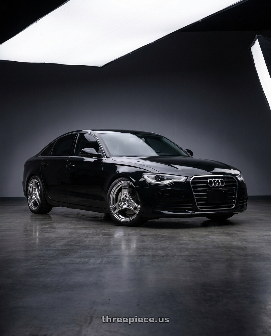 2013 Audi A6 with HERITAGE WHEEL BUSHIDO MONOC 5x100 18x9.5 +12 CHROME wheels