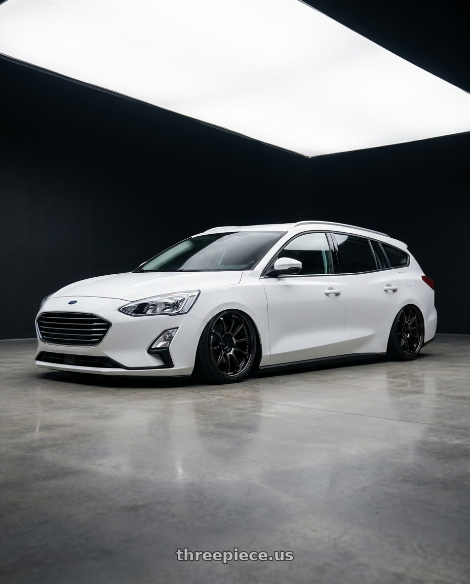 2025 Ford focus wagon ehite with Advan Racing RS-DF Progressive 5x114.3 18x8+44 Dark Bronze Metallic wheels