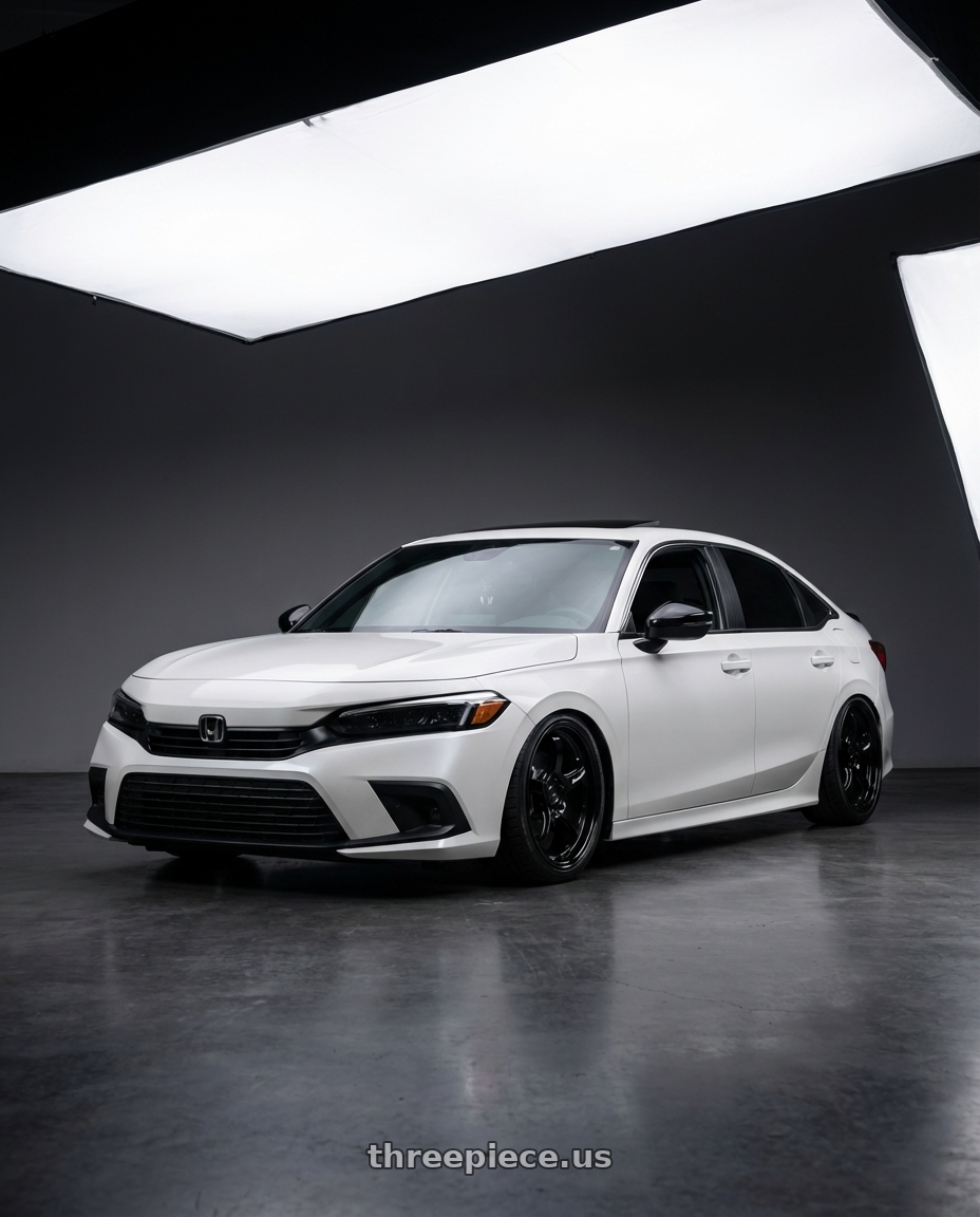 2024 Honda civic touring platinum white pearl  with WedsSport RN-05M 5x114.3 18x9.5+22 Gloss Black wheels