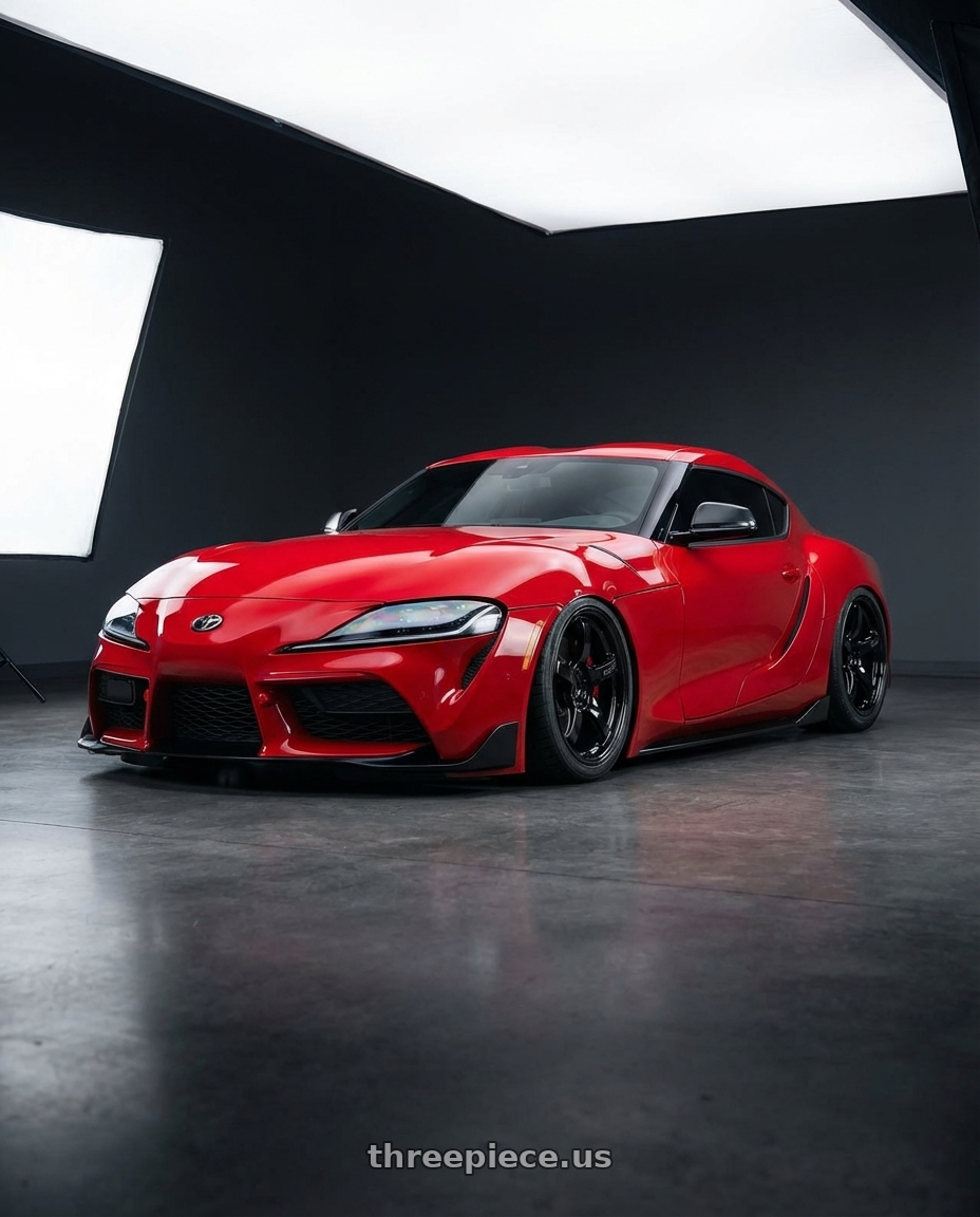 2023 Toyota GR Supra with Gram Lights 57CR 5x112 19x10.5+35 Glossy Black wheels