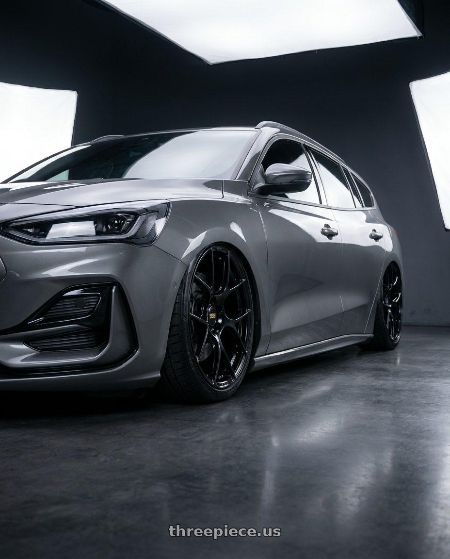 2025 ford focus wagon ST gray with BBS RE-V7 5x120 19x8.5 +35 Gloss Black wheels