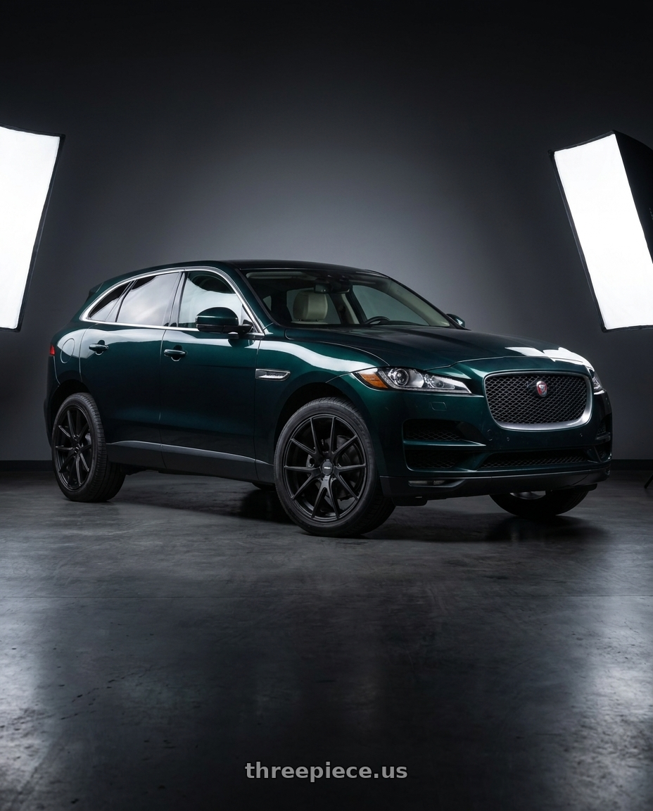 2017 Jaguar FPace Prestige with TOUREN TR60 3260 5x108/5x114.3 19x8.5 +40 MATTE BLACK wheels