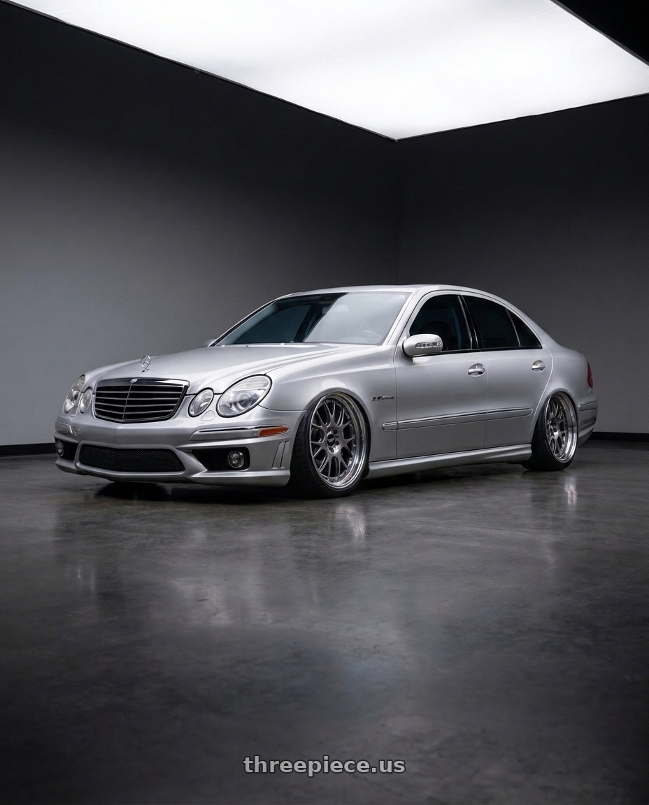 2005 Mercedes E55 AMG with BBS CH-RII 5x130 20x11.5 +47 Satin Platinum Center Black Lip Stainless Rim Protector wheels