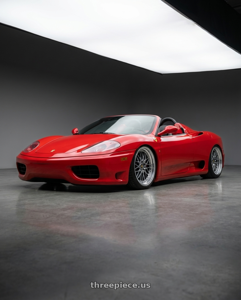 2004 Ferrari 360 Modena Spider with Work Vs-Xv 5x100 18x7+28 A Disk Brilliant Silver Black wheels