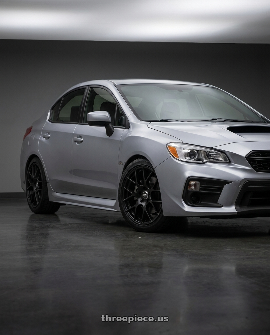 2018 Subaru WRX base with Enkei Raijin 5x100 18x8.5+45 Black wheels