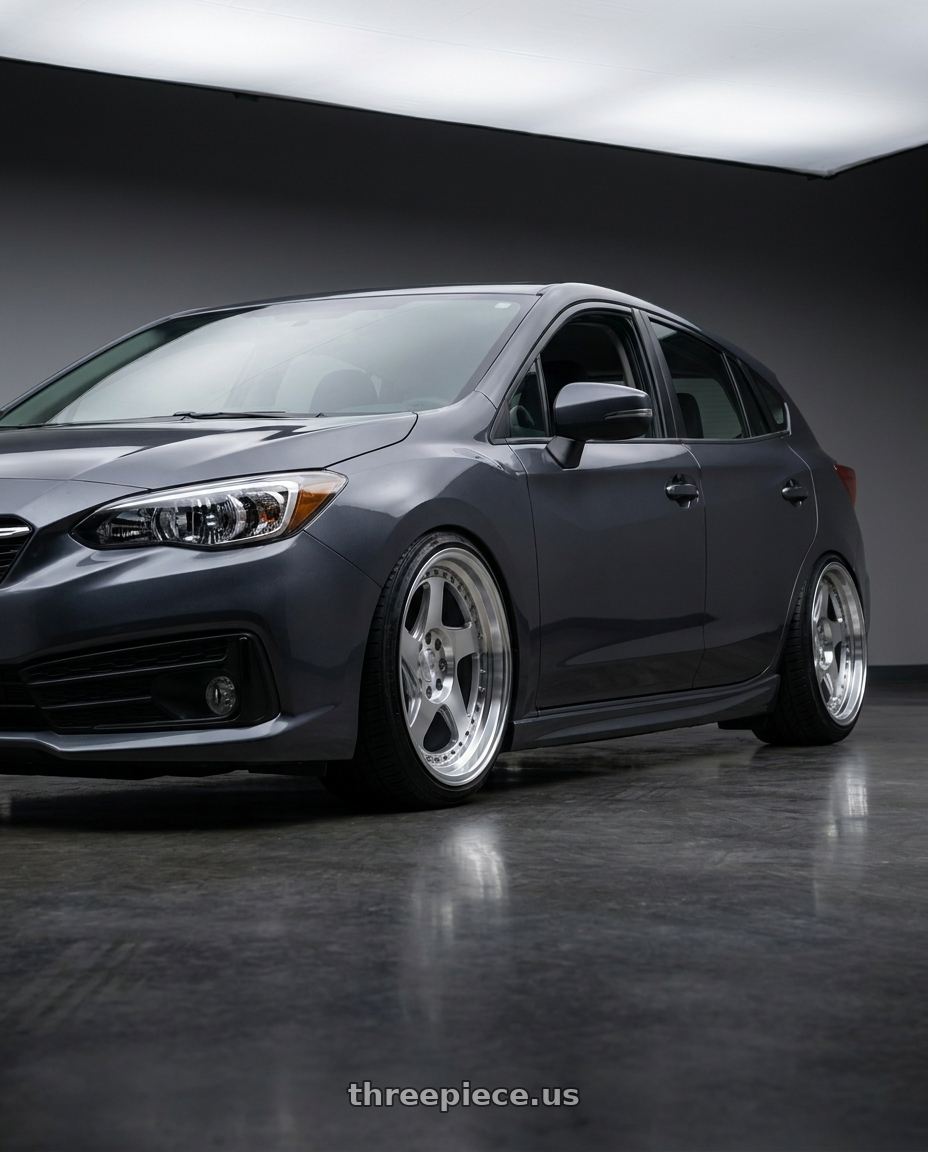 2022 Subaru impreza sport hatchback with Aodhan AH01 5x100 18x9.5+35 Silver w/Machined Face wheels