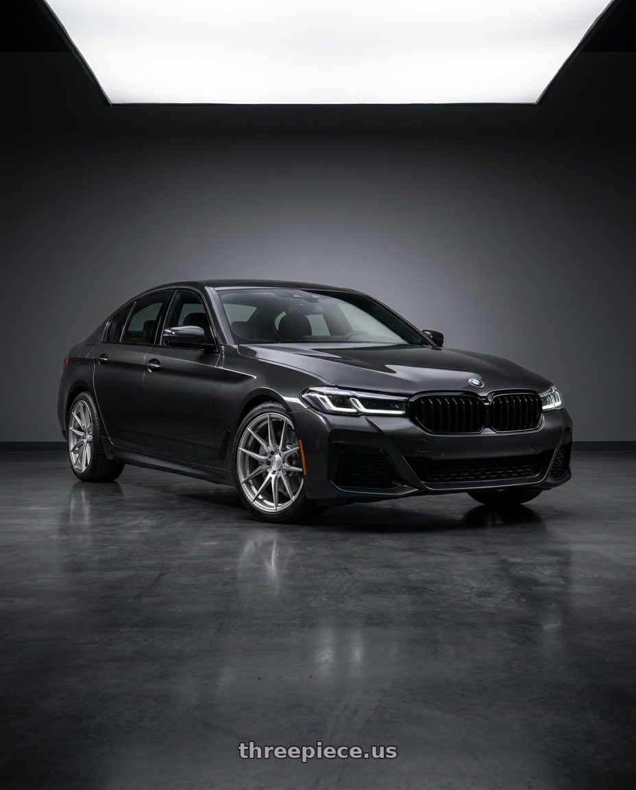 2021 bmw 5 with Rohana RFX2 5x112 19x8.5+33 Brushed Titanium wheels