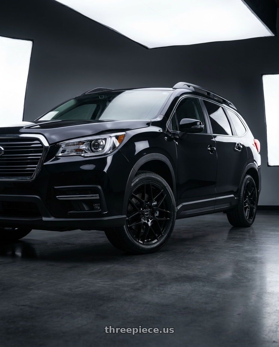 2025 Subaru Ascent Onyx Touring Crystal Black Silica with Motiv 435B Foil 5x114.3/5X120 20x8.5 +40 Gloss Black wheels