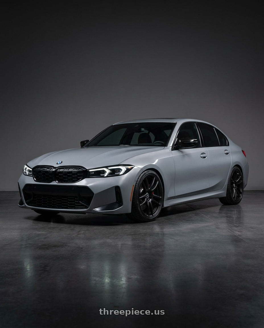 2024 BMW M340i with Work Emotion Cr Kiwami 5x112 19x8.5 +25 Matte Black wheels