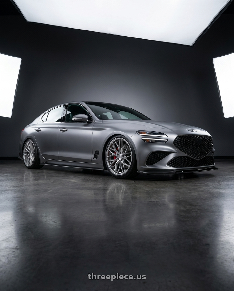 2024 Genesis g70 with Rohana RFX17 5x114.3 20x10+40 Brushed Titanium wheels