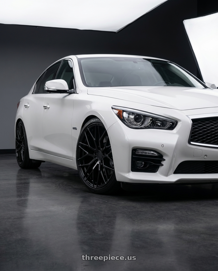2020 Infiniti Q50 with Avant Garde Wheels M520R 5X114.3 19x9.5 +40 Gloss Black wheels