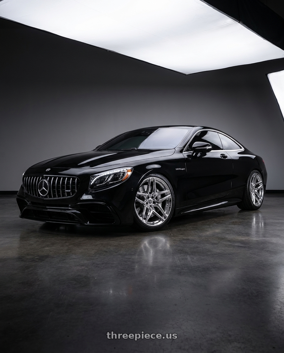 2020 mercedes s63 coupe with HERITAGE WHEEL EBISU MONOC 5x108 20x9 +25 CHROME wheels