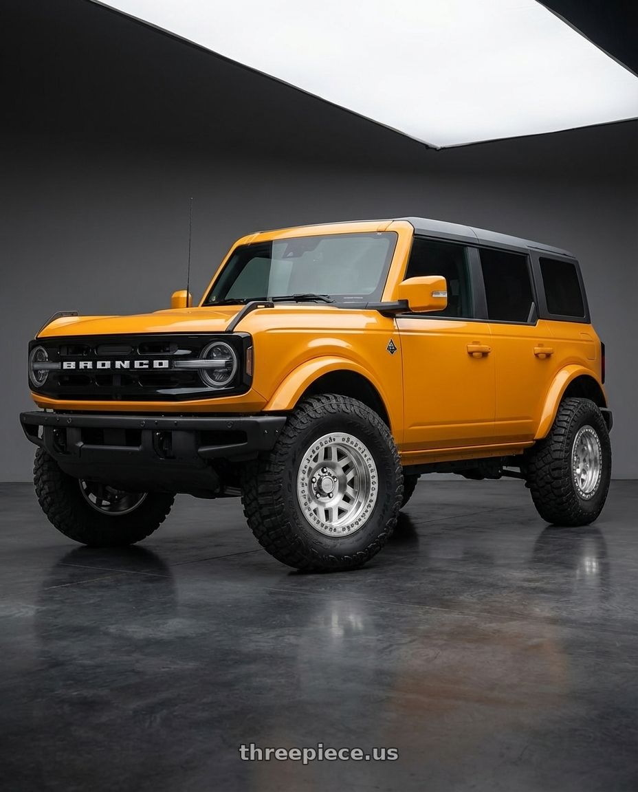 2024 Ford Bronco with KMC KM229 MACHETE CRAWL BEADLOCK 6X139.7 17X9 -38 MACHINED wheels