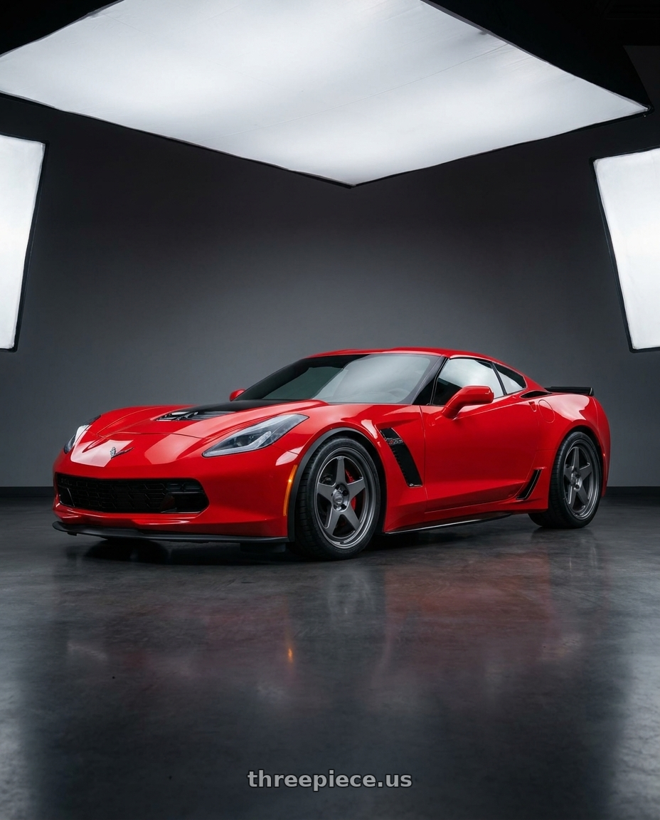 2019 Chevrolet Corvette with Kansei K12G KNP 5X120 19x9.5 35 Gunmetal wheels