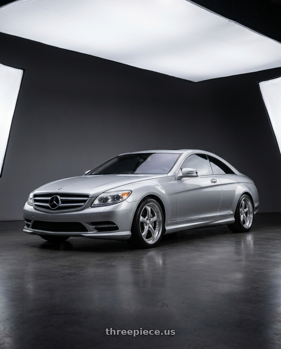 2010 Mercedes-benz CL550 with Work Wheels VS-KF 5x112 20x9.5+40 Light Grey Silver O Disk STEP RIM wheels