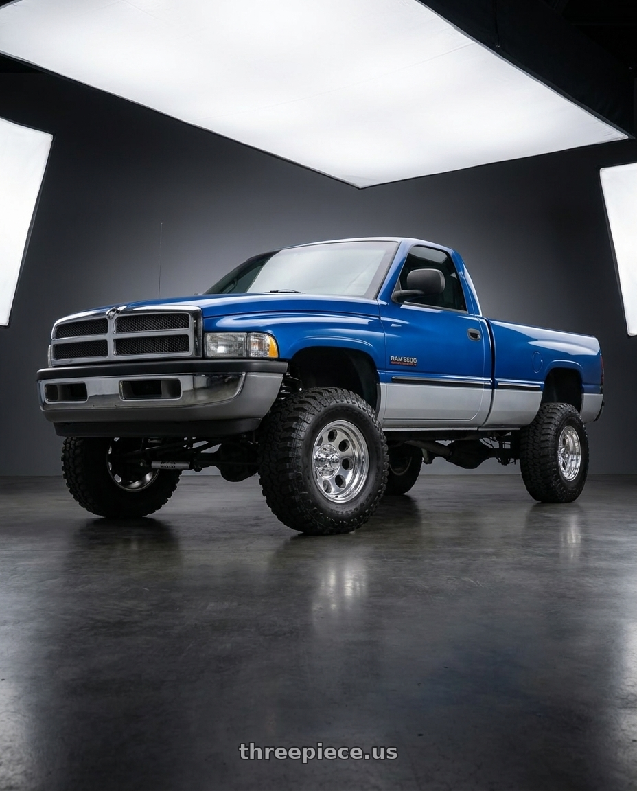 2001 Dodge ram 2500 single with Mickey Thompson Classic III Polished 5x139.7 15x10 -45 Polished wheels