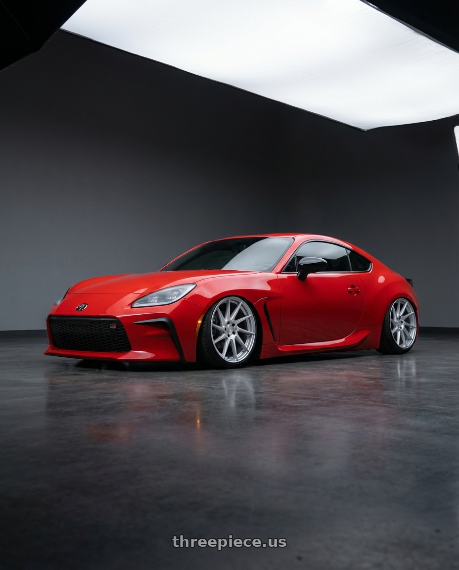 2024 Toyota GR86 with Aodhan AH09 5x114.3 18x8.5 +35 Gloss Silver Machined Face wheels