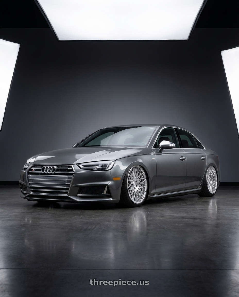 2023 Audi S4 B9 with Avant Garde Wheels M540 5X112 20x9 +32 Silver Machined wheels