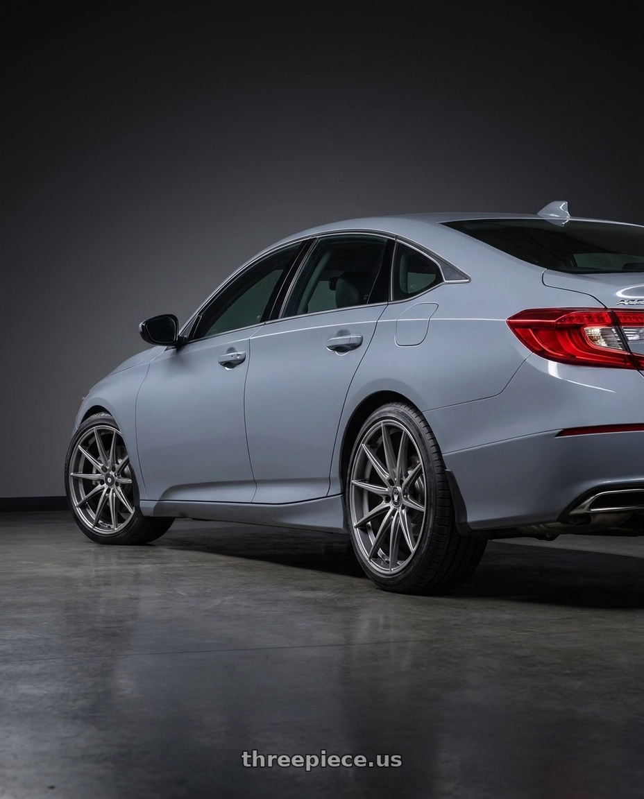 2021 Honda Accord EX-L with Konig Oversteer 5x114.3 19x8.5+30 Opal wheels rear three quarter view square tires