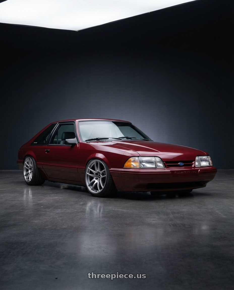 1988 Ford Mustang LX with Work Emotion Cr Kiwami 5x100 18x9.5 +0 Gt Silver wheels