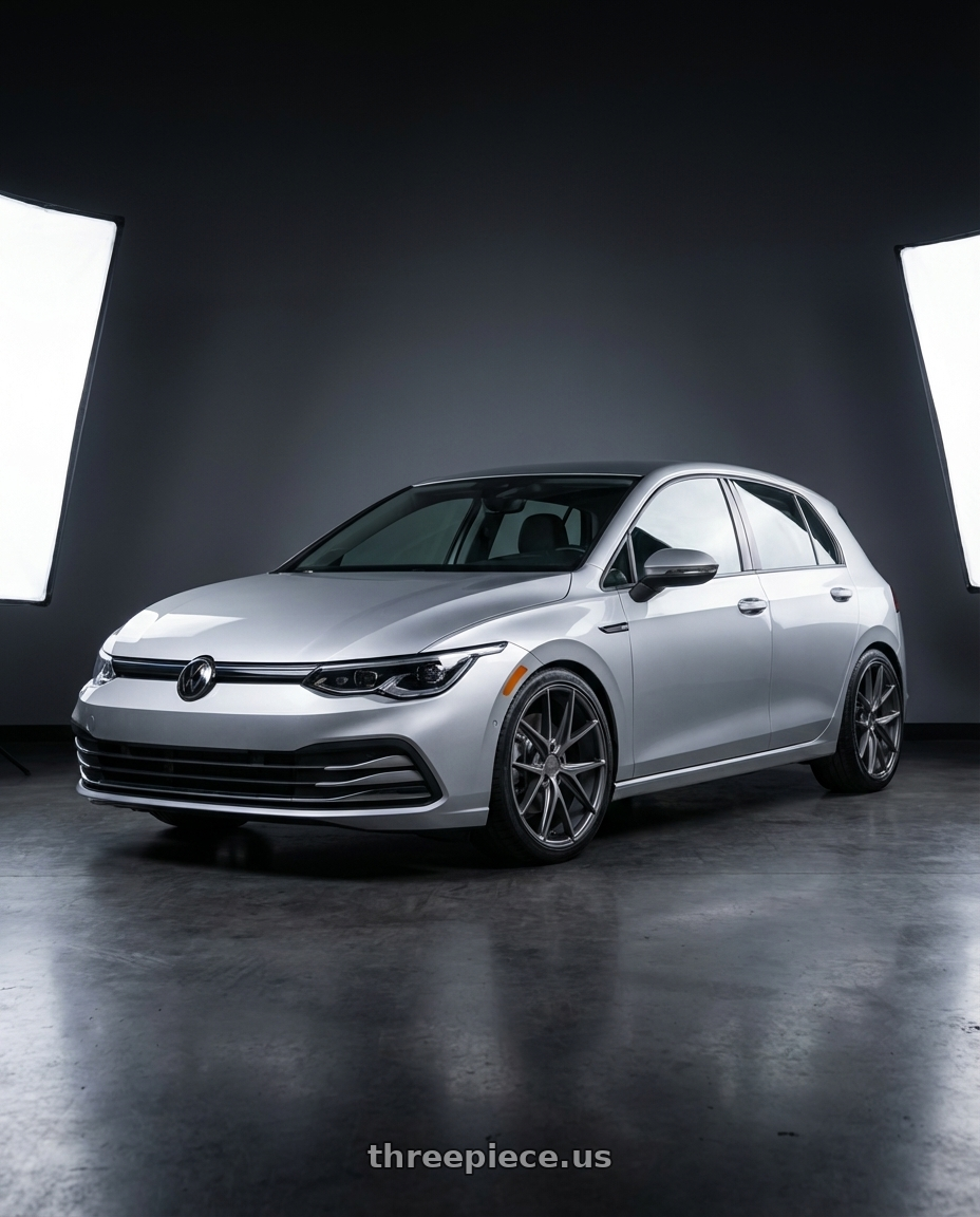 2024 Volkswagen Golf R MK8 with Niche 1PC M116 MISANO 5X112 19X9.5 +35 MATTE GUN METAL wheels